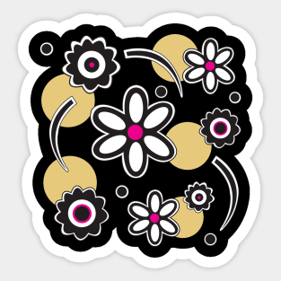 Flowers and Circles Sticker